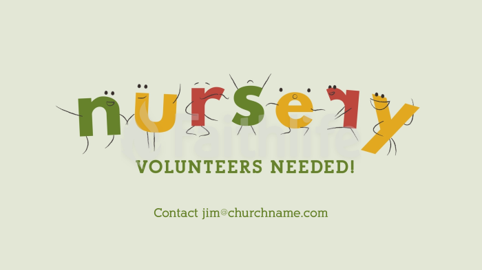 Nursery Volunteers Needed Comic Letters large preview