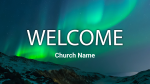 Aurora Borealis Over Mountains  PowerPoint image 1